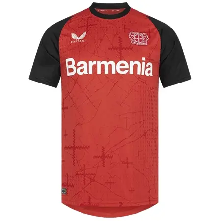 Bayer 04 Leverkusen(バイエル・レバークーゼン) サッカー ユニフォーム 24/25 公式 ホーム 半袖 （選手名、背番号、パッチ込み）