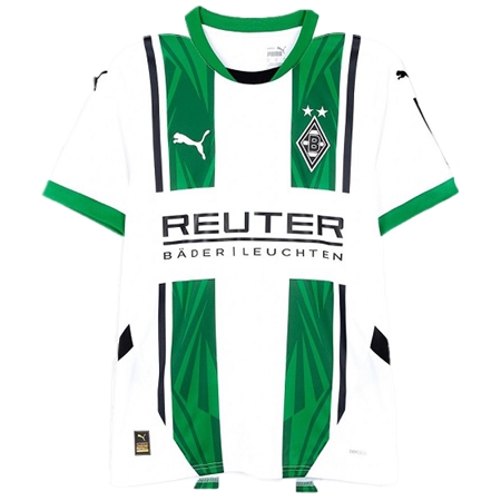 Borussia Monchengladbach(ボルシア・メンヒェングラートバッハ) サッカー ユニフォーム 24/25 公式 ホーム 半袖 （選手名、背番号、パッチ込み）