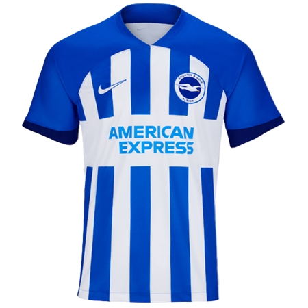 Brighton & Hove Albion FC(ブライトン・アンド・ホーヴ・アルビオンFC) サッカー ユニフォーム 23/24 公式 ホーム 半袖 （選手名、背番号、パッチ込み）