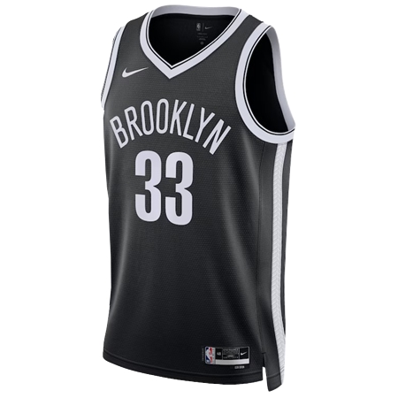 Brooklyn Nets(ブルックリン ネッツ) バスケットボール ユニフォーム Nike Icon Edition Swingman ユニフォーム – ブラック – ニック・クラクストン