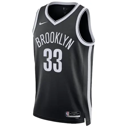 Brooklyn Nets(ブルックリン ネッツ) バスケットボール ユニフォーム Nike Icon Edition Swingman ユニフォーム – ブラック – ニック・クラクストン