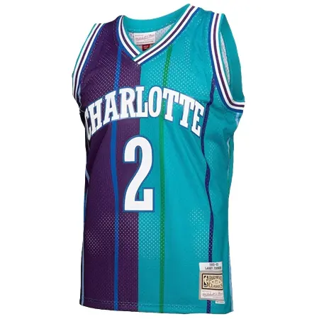 Charlotte Hornets(シャーロット ホーネッツ) バスケットボール ユニフォーム メンズ ミッチェル & ネス ラリー ジョンソン ティール/パープル シャーロット ホーネッツ ハードウッド クラシック 1992/93 スプリット スウィングユニフォーム