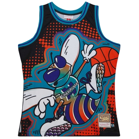 Charlotte Hornets(シャーロット ホーネッツ) バスケットボール ユニフォーム NBA Big Face Tank 7.0 Mitchell & Ness – メンズ