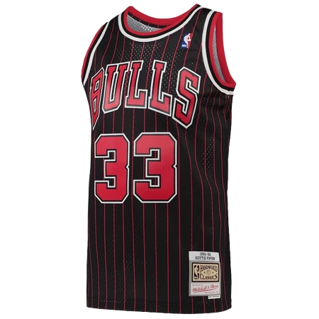Chicago Bulls(シカゴ ブルズ) バスケットボール ユニフォーム ピッペン 1995/96 Hardwood Classics オルタネイト スウィングマン ユニフォーム Mitchell & Ness – ブラック – メンズ
