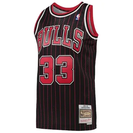 Chicago Bulls(シカゴ ブルズ) バスケットボール ユニフォーム ピッペン 1995/96 Hardwood Classics オルタネイト スウィングマン ユニフォーム Mitchell & Ness – ブラック – メンズ