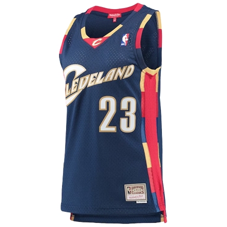 Cleveland Cavaliers(クリーブランド キャバリアーズ) バスケットボール ユニフォーム レディース ミッチェル & ネス レブロン ジェームス ネイビー クリーブランド キャバリアーズ ハードウッド クラシック スウィングマンユニフォーム