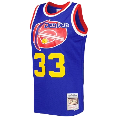 Denver Nuggets(デンバー ナゲッツ) バスケットボール ユニフォーム メンズ ミッチェル & ネス デビッド トンプソン ロイヤル ロイヤル ハードウッド クラシック 1975/76 スウィングマンユニフォーム