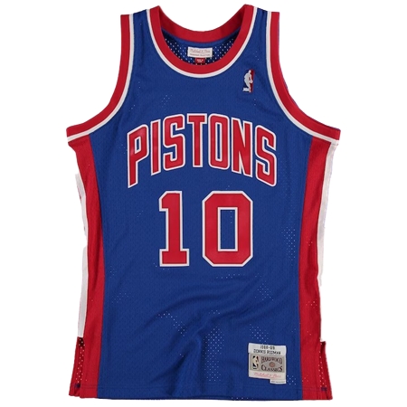 Detroit Pistons(デトロイト ピストンズ) バスケットボール ユニフォーム ロッドマン 1988 Hardwood Classics ロード スィングマン ユニフォーム バイ Mitchell & Ness – ロイヤル – メンズ