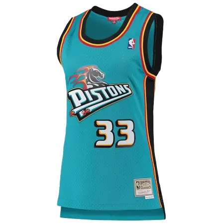 Detroit Pistons(デトロイト ピストンズ) バスケットボール ユニフォーム ウィメンズ Mitchell & Ness グラント・ヒル・デトロイト・ピストンズ 1998/99 Hardwood Classics スウィングマン ユニフォーム ティール