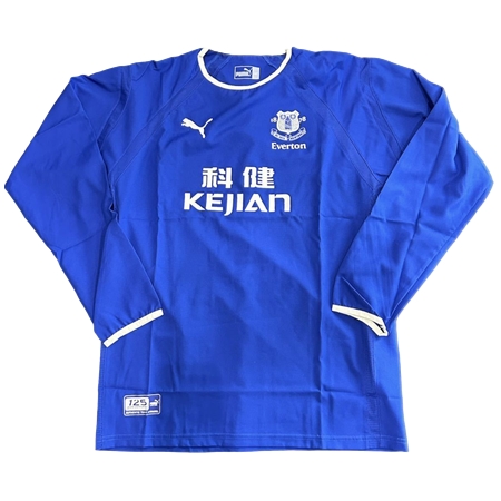 Everton FC(エヴァートンFC) サッカー ユニフォーム 03-04 125周年ホーム用長袖ユニフォーム