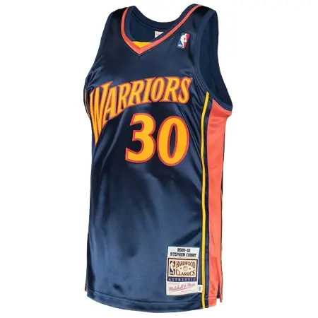 Golden State Warriors(ゴールデンステイト ウォリアーズ) バスケットボール ユニフォーム メンズ・Mitchell & Ness ステフィン・カリー ネイビー ゴールデンステイト・ウォリアーズ 2009/10 Hardwood Classics オーセンティック ユニフォーム