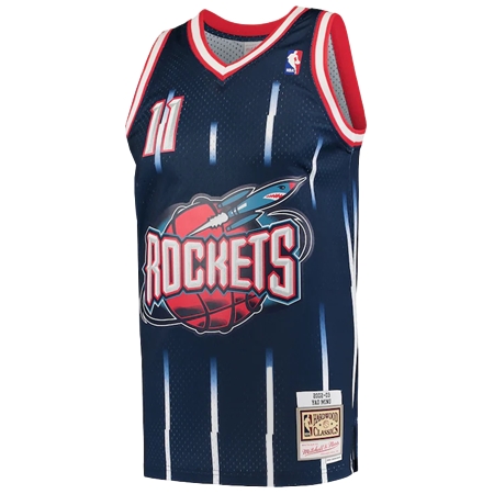 Houston Rockets(ヒューストン ロケッツ) バスケットボール ユニフォーム メンズ・Mitchell & Ness ヤオ・ミン ネイビー ヒューストン・ロケッツ 2002/03 Hardwood Classics スィングマンジャージ