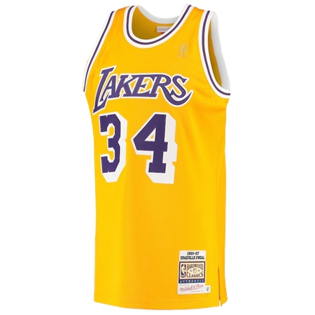 Los Angeles Lakers(ロサンゼルス レイカーズ) バスケットボール ユニフォーム メンズ ミッチェル & ネス シャキール オニール ゴールド ロサンゼルス レイカーズ 1996/97 ハードウッド クラシック オーセンティックユニフォーム
