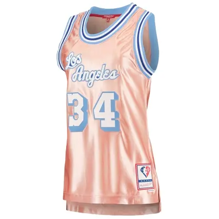 Los Angeles Lakers(ロサンゼルス レイカーズ) バスケットボール ユニフォーム レディース ミッチェル & ネス シャキール オニール ピンク ロサンゼルス レイカーズ 75 周年記念 ローズゴールド 1996 スウィングマンユニフォーム
