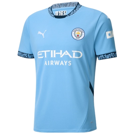 Manchester City FC(マンチェスター・シティFC) サッカー ユニフォーム 24/25 公式 ホーム 半袖 （選手名、背番号、パッチ込み）