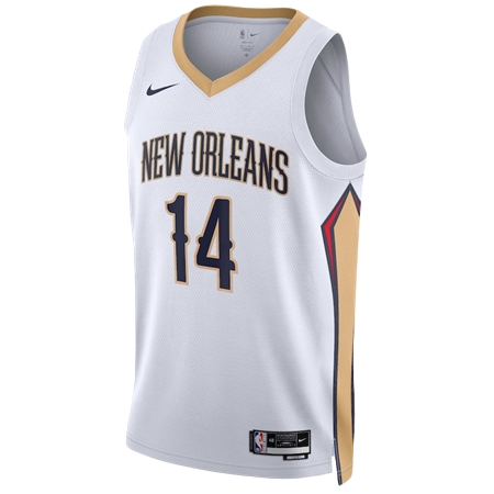 New Orleans Pelicans(ニューオーリンズ ペリカンズ) バスケットボール ユニフォーム Nike アソシエーション エディション スィングマン ジャージ – ホワイト – ブランドン・イングラム –