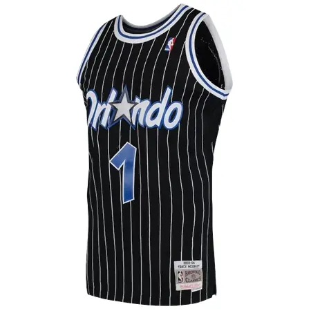 Orlando Magic(オーランド マジック) バスケットボール ユニフォーム メンズ・Mitchell & Ness トレイシー・マグレイディ ブラック オーランド・マジック 2003/04 Hardwood Classics ロード スウィングマン ユニフォーム