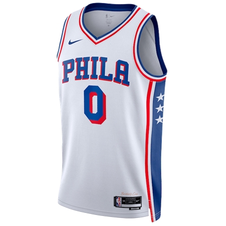 Philadelphia 76ers(フィラデルフィア 76ERS) バスケットボール ユニフォーム Nike アソシエーション エディション スィングマン ユニフォーム – ホワイト – タイリース・マクシー –