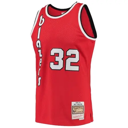 Portland Trail Blazers(ポートランド・トレイルブレイザーズ) バスケットボール ユニフォーム メンズ ミッチェル & ネス ビル ウォルトン レッド ポートランド トレイル ブレザー 1976/77 ハードウッド クラシック スウィングマンユニフォーム