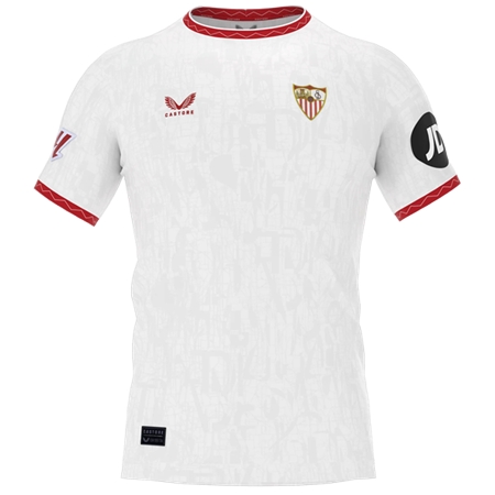Sevilla FC(セビージャFC) サッカー ユニフォーム 24/25 公式 ホーム 半袖 （選手名、背番号、パッチ込み）