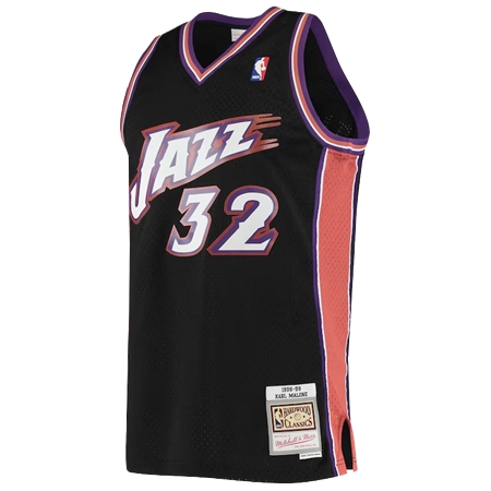 Utah Jazz(ユタ ジャズ) バスケットボール ユニフォーム メンズ ミッチェル & ネス カール マローン ブラック ユタ ジャズ 2001/02 ハードウッド クラシック スウィングマンユニフォーム