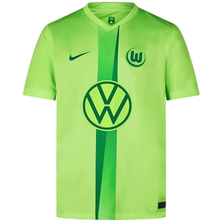 VfL Wolfsburg(VfLヴォルフスブルク) サッカー ユニフォーム 24/25 公式 ホーム 半袖 （選手名、背番号、パッチ込み）