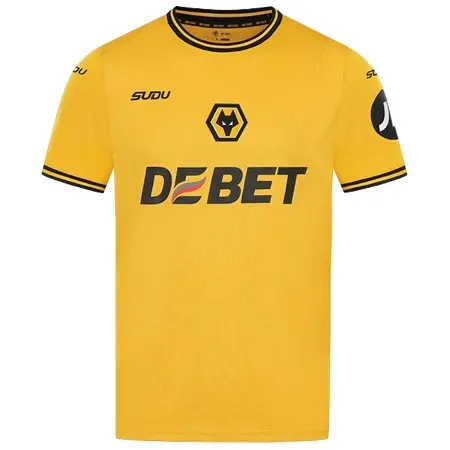 Wolverhampton Wanderers FC(ウルヴァーハンプトン・ワンダラーズFC) サッカー ユニフォーム 24/25 公式 ホーム 半袖 （選手名、背番号、パッチ込み）