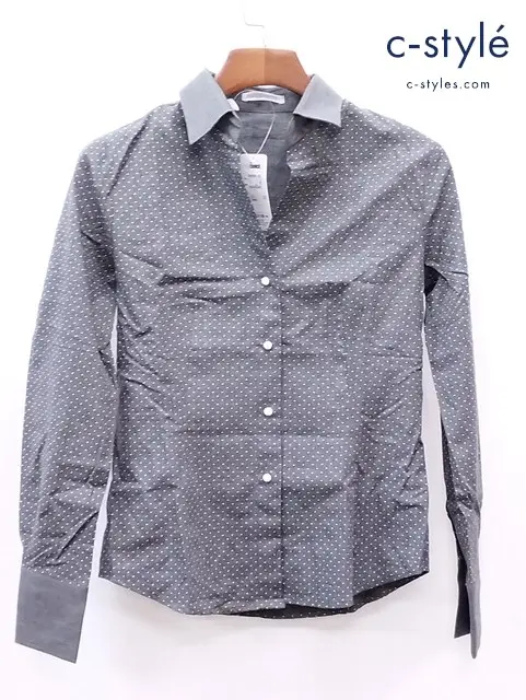 NARACAMICIE ナラカミーチェ ブラウス 1 グレー 30-61-01-205 ドット柄 長袖 イタリア製 レディース