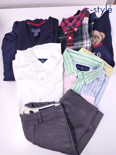 RALPH LAUREN ジャケット セーター 長袖シャツ パンツ 7 ポロベア ポニー刺繍 キッズ 男の子 計7点