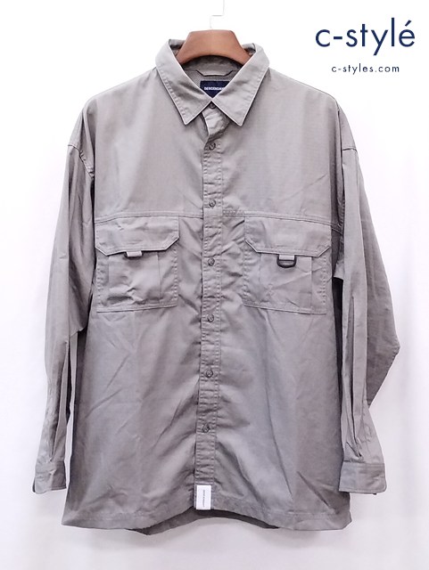 DESCENDANT ディセンダント 長袖シャツ 3 グレー系 リップストップフィッシングシャツ