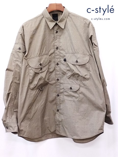 DAIWA PIER39 ダイワピア39 長袖チェック柄シャツ M ブラウン系 TECH WORK SHIRTS L/S GUN CLUB PLAIDS