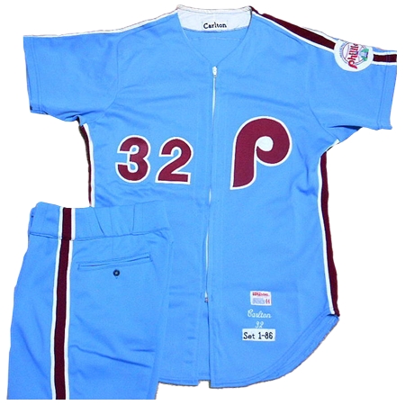 Philadelphia Phillies(フィラデルフィア・フィリーズ) 野球 ユニフォーム 1986 Steve Carlton ロード ユニフォーム 上下 Wilson