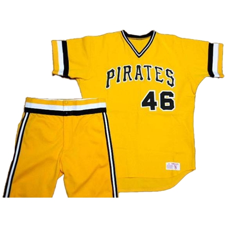 Pittsburgh Pirates(ピッツバーグ・パイレーツ) 野球 ユニフォーム 1977^84 Goodman&Sons Gold Jersey Pants ジャージ MLB ユニフォーム 上下