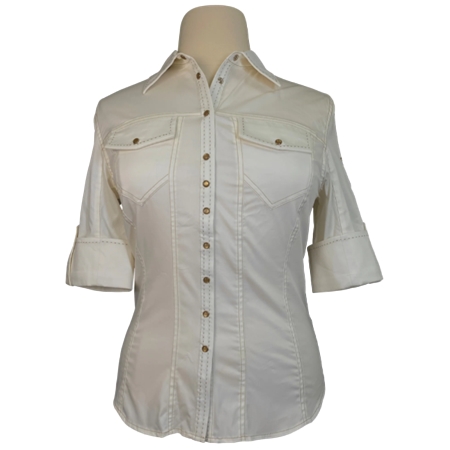 Goode rider(グッドライダー) 乗馬 ウェア  ジーンズ シャツ オフホワイト – レディース XS