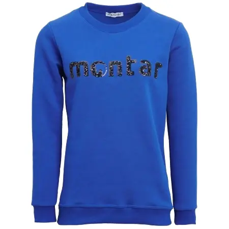 Montar(モンタール) 乗馬 ウェア Tania スパンコール ロゴ スウェットシャツ – ロイヤルブルー