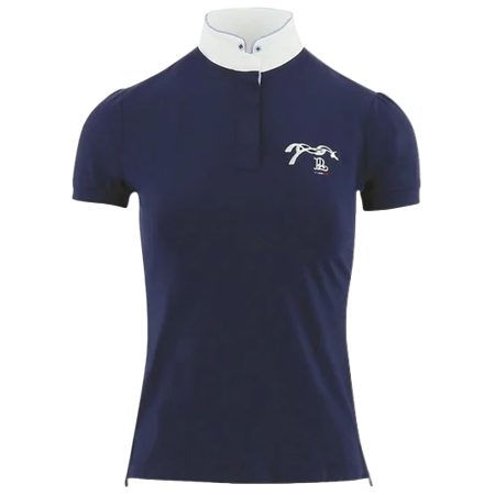 Penelope(ペネロペ) 乗馬 ウェア 半袖 ショーシャツ PNSH22（ネイビー） 女性用 競技シャツ