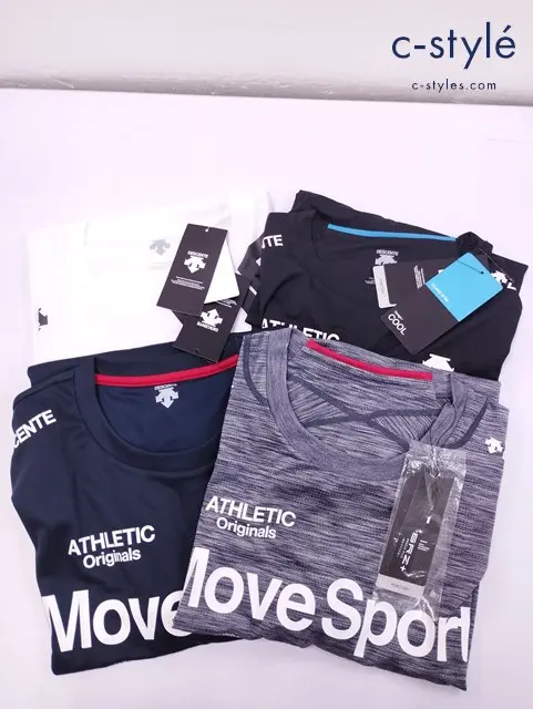 DESCENTE デサント Tシャツ XO ブラック 半袖 スポーツウェア 計4点