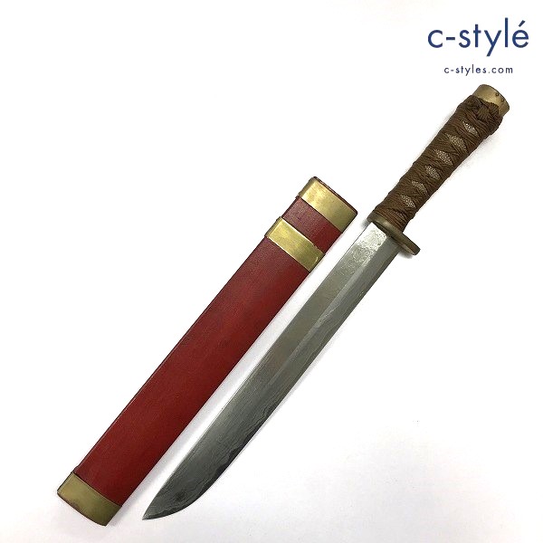 佐治武士 影法師 300 有色多層鋼 鮫皮 ダマスカス 全長:約45.5cm 刃渡:約31cm 鞘付き 伝統工芸士 和ナイフ