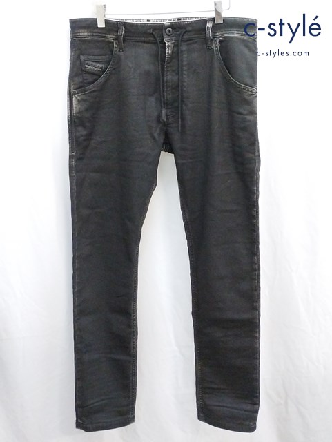 DIESEL ディーゼル デニムパンツ 32 ブラック KROOLEY CB-NE 084HH コーティング加工 イタリア製
