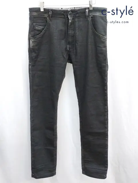 DIESEL ディーゼル デニムパンツ 32 ブラック KROOLEY CB-NE 084HH コーティング加工 イタリア製