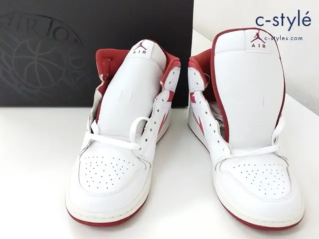 NIKE ナイキ スニーカー 30cm ホワイト×レッド AIR JORDAN 1 MID SE FJ3458-160