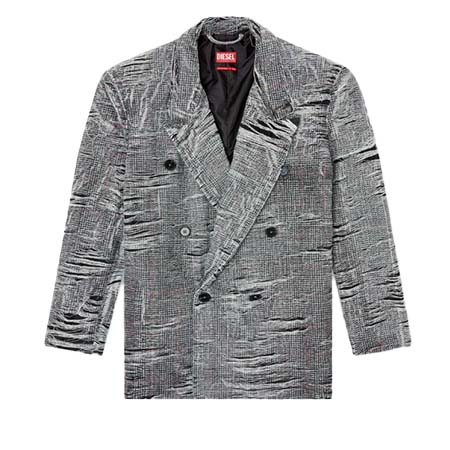 DIESEL(ディーゼル) Blazer in distressed Prince of Wales denim
