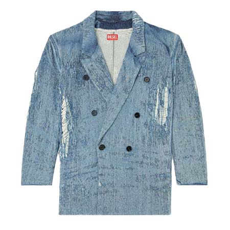DIESEL(ディーゼル) Blazer in ultra-destroyed jacquard denim