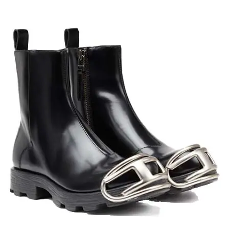 DIESEL(ディーゼル) D-Hammer-Leather Chelsea boots with Oval D toe caps