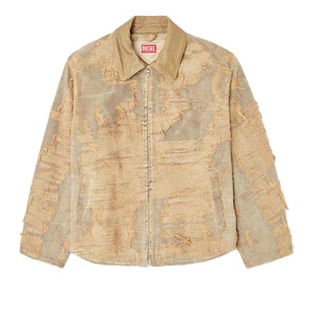 DIESEL(ディーゼル) Jacket in overdyed floating-thread denim