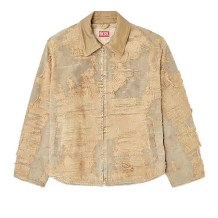 DIESEL(ディーゼル) Jacket in overdyed floating-thread denim