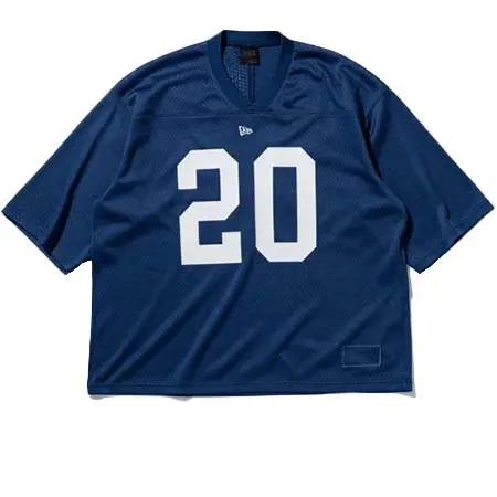 New Era (ニューエラ) 半袖 オーバーサイズド メッシュ フットボール Tシャツ BLACK LABEL SS25