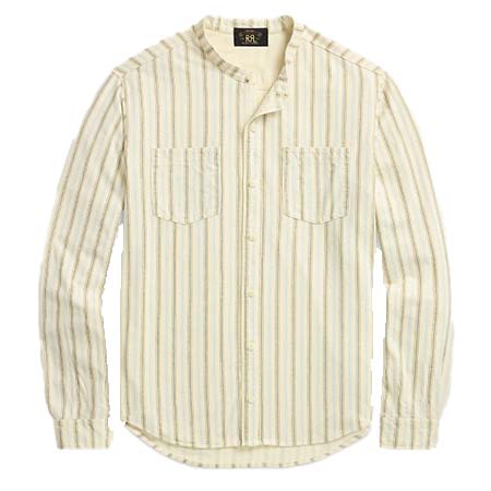 RALPH LAUREN(ラルフローレン) ストライプド リネンコットン ジャージー シャツ