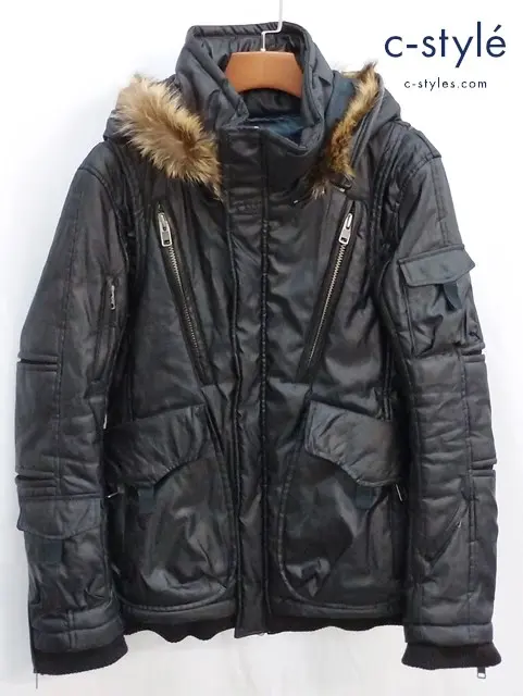 bajra バジュラ ジャケット L ブラック ファー付き