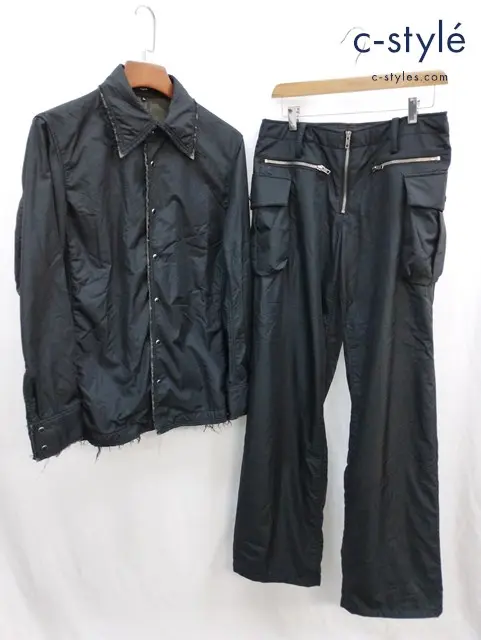bajra バジュラ ジャケット パンツ L ブラック ナイロン セットアップ
